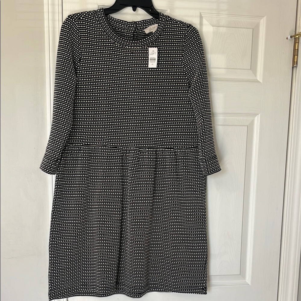 NWT Loft babydoll Black and White Women's Dress